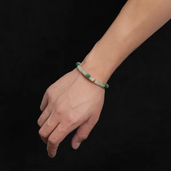 Fine Håndlaget Gradient-Farge Jadeitt Armbånd Tilbehør 2026
