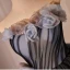 Charming Black Appliques Cascading Ruffles Prom Dresses 2024 Ball Gown Strapless Sleeveless Backless Floor-Length / Long Prom Formal Dresses