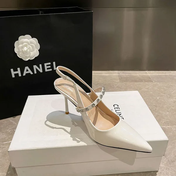 Mode Schwarz Sommer Abend Sandalen Damen 2022 Strass 9 cm Stilettos Spitzschuh Sandaletten Hochhackige