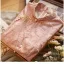 Chinese style Blushing Pink Pearl Printing Split Front Evening Party Cheongsam 2025 Trumpet / Mermaid High Neck Short Sleeve Floor-Length / Long