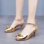 Sexy Gold Evening Party Womens Sandals 2024 Ankle Strap 6 cm Stiletto Heels Open / Peep Toe Sandals High Heels
