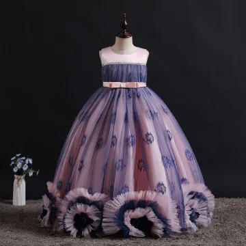 Lovely Blushing Pink Birthday Flower Girl Dresses 2023 Ball Gown Scoop Neck Sleeveless Bow Floor Length Long Flower Girl Dresses