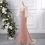 Scintillantes Rougissant Rose Glitter Paillettes Robe De Soirée 2024 De l'épaule Trompette / Sirène Manches Courtes Dos Nu Longue Soirée Robe De Ceremonie