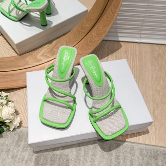 Chic Beautiful Green Street Wear Summer Womens Sandals High Heels 2022 10 Cm Stiletto Heels Open Peep Toe Sandals