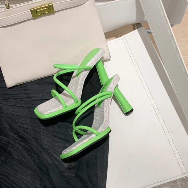 Chic / Beautiful Green Street Wear Summer Womens Sandals High Heels 2022 10 cm Stiletto Heels Open / Peep Toe Sandals