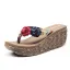 Fashion Black Street Wear Beach Summer Womens Sandals 2023 Appliques 7 cm Wedges Open / Peep Toe Sandals High Heels