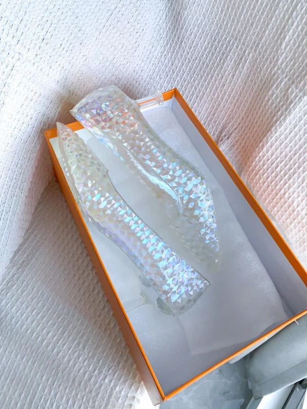 Cinderella Transparent Crystal Wedding Shoes 2023 5 cm Stiletto Heels Pointed Toe Wedding Pumps High Heels