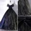 Élégant Bleu Marine Robe De Bal 2022 Robe Boule Encolure Carrée Manches Courtes Dos Nu Noeud Longue Promo Robe De Ceremonie