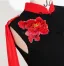 Chinese style Black Lace Flower Evening Party Cheongsam 2025 Trumpet / Mermaid High Neck Sleeveless Floor-Length / Long