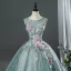 Vintage / Retro Mint Green Beading Appliques Prom Dresses 2026 Ball Gown Scoop Neck Sleeveless Backless Floor-Length / Long Formal Dresses