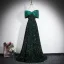 Sparkly Black Gold Sequins Evening Dresses 2026 A-Line / Princess Off-The-Shoulder Short Sleeve Backless