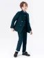 Navy Blue 5-piece Long Sleeve Polyester Boys Wedding Suits 2024 Coat Pants Shirt Tie Vest