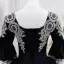 Vintage / Retro Black Lace Flower Prom Dresses 2026 Ball Gown Square Neckline Bell sleeves Backless Floor-Length / Long Formal Dresses