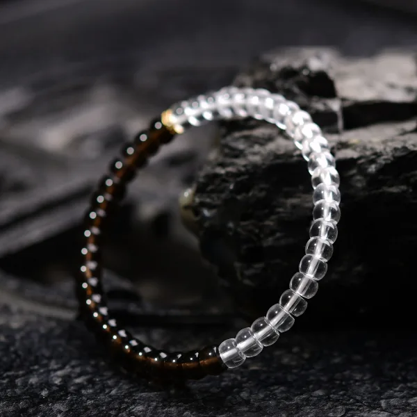 Style Chinois Deux tons Noire Blanche Fait main Cristal Naturel Bracelets Accessorize 2026