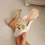 Schlicht Weiß Freizeit Sommer Sandalen Damen 2023 Spitzschuh Low Heel Sandaletten Hochhackige