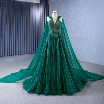 High End Vintage Retro Dark Green Handmade Beading Sequins Prom Dresses 2023 A Line Princess Square Neckline Sleeveless Backless Court Train Prom Formal Dresses