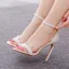 Sexy White Lace Flower Wedding Shoes 2023 Ankle Strap 11 cm Stiletto Heels Open / Peep Toe Wedding Sandals High Heels