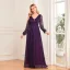 Bling Bling Pool Blue Sequins Evening Dresses 2024 A-Line / Princess V-Neck Long Sleeve Backless Floor-Length / Long Evening Party Formal Dresses