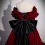 Fashion Burgundy Ruffle Prom Dresses 2022 Ball Gown Off-The-Shoulder Bow Short Sleeve Backless Floor-Length / Long Prom Formal Dresses