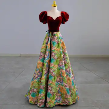 Elegant Burgundy Embroidered Prom Dresses 2022 A Line Princess Square Neckline Short Sleeve Backless Bow Sash Floor Length Long Prom Formal Dresses