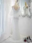 Sparkly White Sequins Evening Dresses 2023 Trumpet / Mermaid V-Neck Short Sleeve Backless Floor-Length / Long Evening Party Formal Dresses