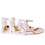 Chic / Belle Blanche En Dentelle Fleur Perle Faux Diamant Chaussure De Mariée 2023 9 cm Talons Aiguilles À Bout Pointu Mariage Talons Hauts