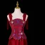 Vintage / Retro Burgundy Prom Dresses 2026 A-Line / Princess Strapless Sleeveless Backless Floor-Length / Long Formal Dresses