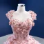 Fabulous Candy Pink Handmade  Beading Appliques Prom Dresses 2022 Ball Gown Scoop Neck Sequins Sleeveless Backless Floor-Length / Long Prom Formal Dresses