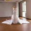 Luxury / Gorgeous White Handmade  Beading Pearl Rhinestone Sequins Wedding Dresses 2026 Trumpet / Mermaid Scoop Neck Long Sleeve Backless Chapel Train