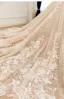 Luxury / Gorgeous Champagne Handmade  Sequins Lace Flower Chapel Train Wedding Dresses 2026 Trumpet / Mermaid V-Neck Long Sleeve