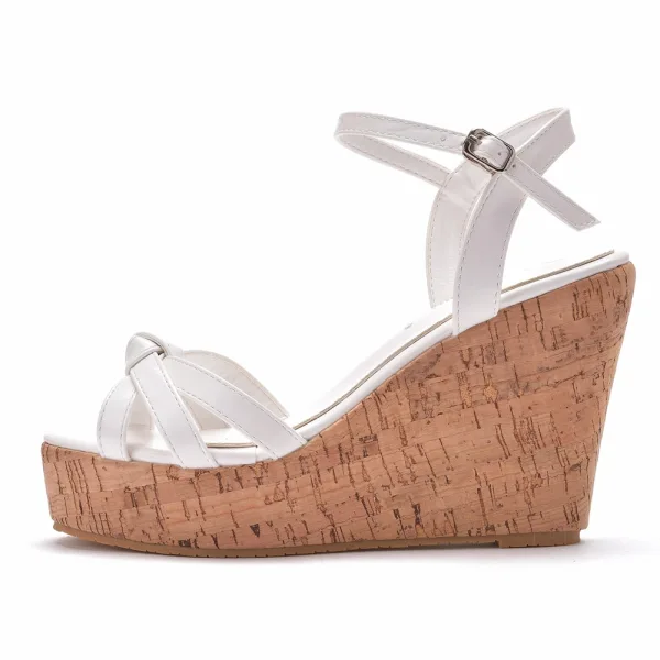 Bohemia White Street Wear Womens Sandals 2023 10 cm Wedges Open / Peep Toe Sandals