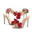 Chic / Belle Beige Été Jardin / Extérieur Appliques Sandales Femme 2023 Bride Cheville 11 cm Talons Aiguilles Peep Toes / Bout Ouvert Sandales Talons Hauts