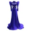 High-end Vintage / Retro Royal Blue Handmade  Beading Sequins Evening Dresses 2022 Trumpet / Mermaid High Neck Puffy 1/2 Sleeves Sweep Train Evening Party Formal Dresses
