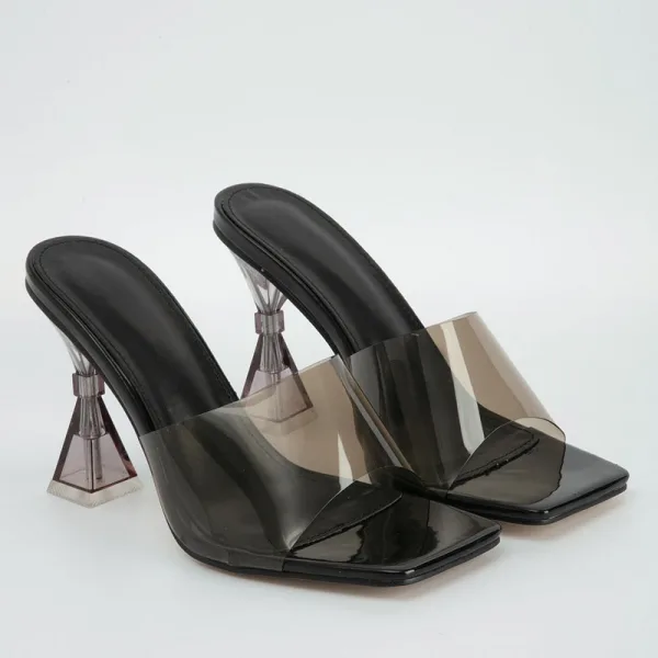 Transparent Silver Cocktail Party Crystal Womens Sandals 2022 9 cm Stiletto Heels Open / Peep Toe Sandals High Heels