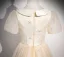 Chic / Beautiful Champagne Sequins Prom Dresses 2024 A-Line / Princess Scoop Neck Short Sleeve Floor-Length / Long Prom Formal Dresses