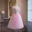 Lovely Candy Pink Beading Appliques Lace Flower Sequins Homecoming Short Graduation Dresses 2024 Ball Gown Spaghetti Straps Backless Sleeveless