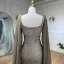 Elegant High-end Coffee Beading Rhinestone Prom Dresses 2024 Empire Square Neckline Sleeveless Backless Tassel Floor-Length / Long Prom Formal Dresses