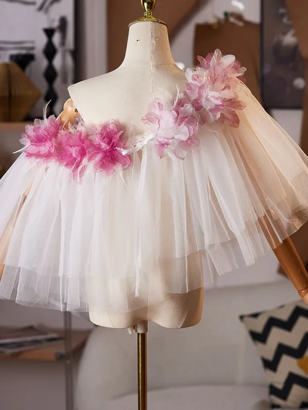 Chic / Beautiful White Appliques Prom shawl 2025 Tulle