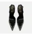 Sexy Black Gold Rhinestone Evening Party Womens Sandals 2024 10 cm Stiletto Heels Pointed Toe Sandals High Heels