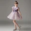 Fashion Lavender Short Sequins Birthday Flower Girl Dresses 2023 V-Neck Short Sleeve Backless Zipper Up