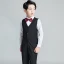 Navy Blue 4-piece Short Sleeve Boys Wedding Suits 2022 Pants Shirt Tie Vest Wedding
