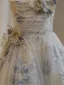 Chic / Beautiful Grey Beading Glitter Flower Birthday Flower Girl Dresses 2024 A-Line / Princess Scoop Neck Sleeveless Backless Bow Floor-Length / Long Tulle