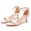 Sexy Weiß Freizeit Sandalen Damen 2023 Knöchelriemen 5 cm Stilettos Peeptoes Sandaletten Hochhackige