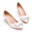 Schöne Weiß Freizeit Schleife Pumps 2023 5 cm Stilettos Spitzschuh Pumps Hochhackige