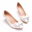Elegante Witte Kantoor OL Strik Pumps 2025 5 cm Naaldhakken / Stiletto Spitse Neus Pumps Hoge Hakken