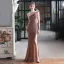 Scintillantes Noire Paillettes Robe De Soirée 2022 Trompette / Sirène Une épaule Sans Manches Dos Nu Longue Soirée Robe De Ceremonie