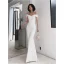 Sexy Ivory Evening Dresses 2022 Trumpet / Mermaid Off-The-Shoulder Short Sleeve Backless Floor-Length / Long Evening Party Formal Dresses
