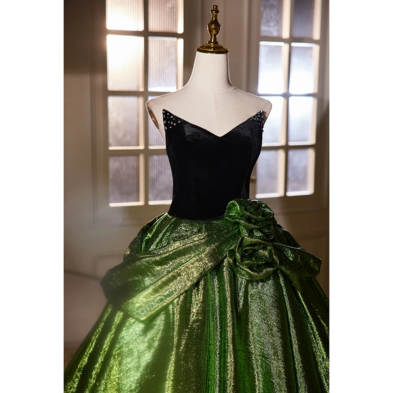green emerald velvet dress Gorgeous Black Emerald Green Lace A-line Ball Gown-Off Shoulder Long S –  AlineBridal