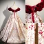 Fashion Burgundy Floral Prom Dresses 2023 Ball Gown Ruffle Off-The-Shoulder Short Sleeve Backless Floor-Length / Long Prom Formal Dresses