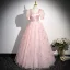 Chic / Belle Rougissant Rose Paillettes Robe De Bal 2024 Princesse Encolure Carrée Manches Courtes Dos Nu Longue Promo Robe De Ceremonie